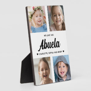 Wir Liebe Sie Abuela Familie halten Foto Collage Fotoplatte