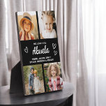 Wir Liebe Sie Abuela Familie Moderne FotoCollage Fotoplatte<br><div class="desc">Die Abuela We Liebe You Heart Modern Foto Collage Plaque ist ein berührendes und personalisiertes Geschenk, das Ihre Liebe für Ihre Großmutter zeigt. Diese hübsch gestaltete Gedenktafel besticht durch eine herzförmige Collage aus Foto, mit der Sie Ihre Lieblingsfamilienfotos in einem modernen und stilvollen Layout hinzufügen können. Die herzliche "Wir Liebe...</div>