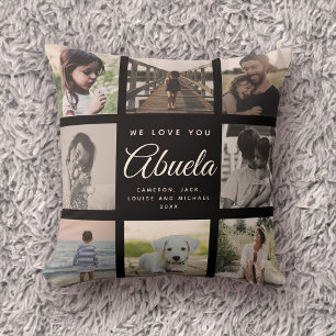 Wir Liebe Sie Abuela Mutter Tag FotoCollage Kissen