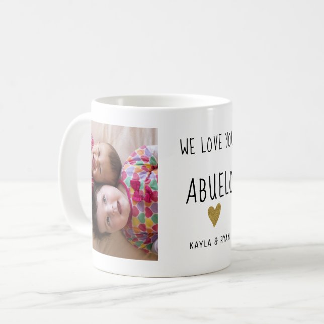 Wir Liebe Sie ABUELO 2 Foto Collage Opa     Kaffeetasse (Vorderseite Links)