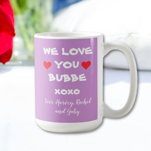 Wir Liebe Sie Bubbe - Personalisierte Mauve mit He Kaffeetasse