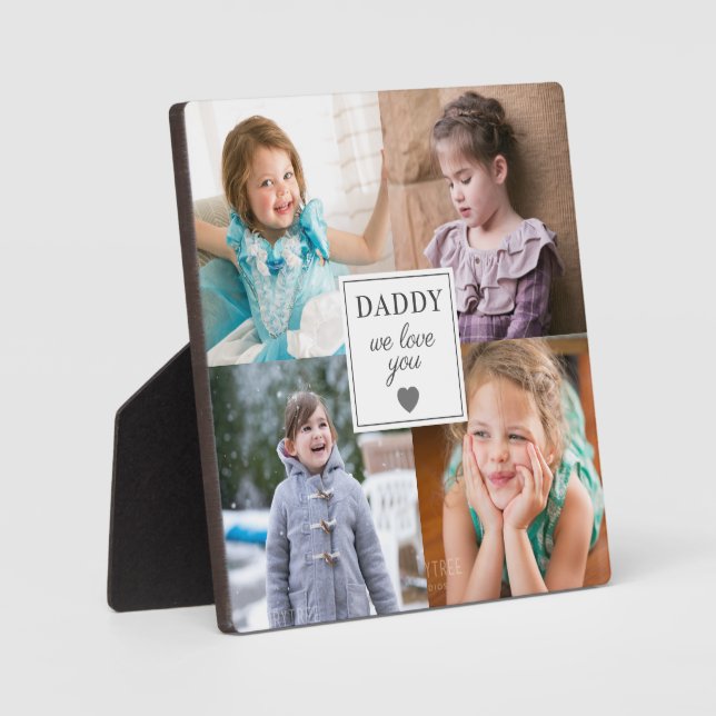 Wir Liebe Sie Daddy 4 FotoCollage Fotoplatte (Vorderseite)
