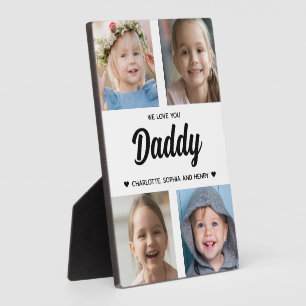 Wir Liebe Sie Daddy Familie halten Foto Collage Fotoplatte