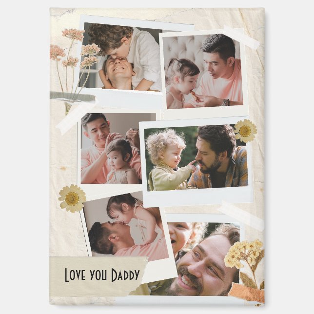 Wir Liebe Sie Daddy FotoCollage Magnet (Vorderseite)