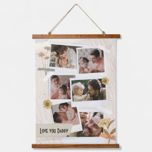 Wir Liebe Sie Daddy FotoCollage Wandteppich Mit Holzrahmen