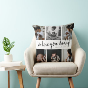 Wir Liebe Sie Daddy Modern 6 Foto Collage Väter Kissen
