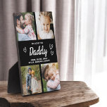 Wir Liebe Sie Daddy Modern Foto Collage Fotoplatte<br><div class="desc">Die Daddy We Liebe You Heart Modern Foto Collage Plaque ist ein berührendes und personalisiertes Geschenk, das Ihre Liebe für Ihren Vater zeigt. Diese hübsch gestaltete Gedenktafel besticht durch eine herzförmige Collage aus Foto, mit der Sie Ihre Lieblingsfamilienfotos in einem modernen und stilvollen Layout hinzufügen können. Die herzliche "Wir Liebe...</div>