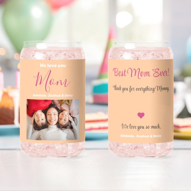 Wir Liebe Sie die beste Mama je Foto Personalisier Dosenglas (Insitu (Geburtstag))