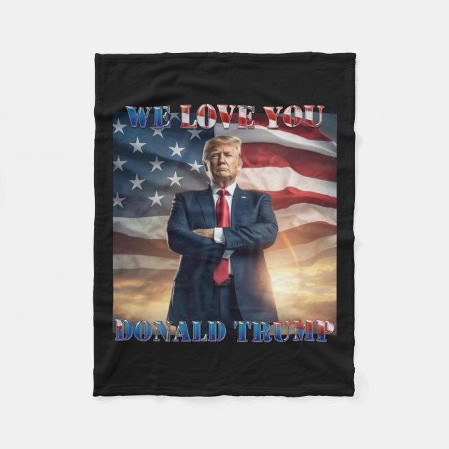 Wir Liebe Sie Donald Trump Fleecedecke (Vorderseite)