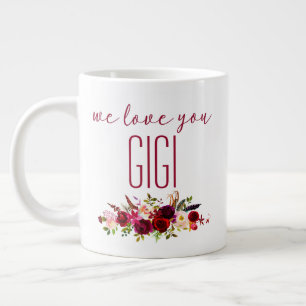Wir Liebe Sie Gigi Burgund Floral Jumbo-Tasse