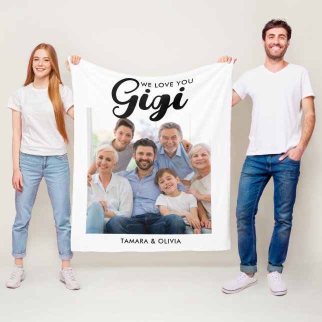 Wir Liebe Sie Gigi ein Foto Personalisiert Weiß Fleecedecke (Beispiel)