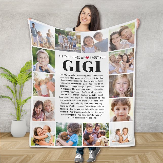 Wir Liebe Sie Gigi Multi Foto Collage Keepake Fleecedecke (Von Creator hochgeladen)
