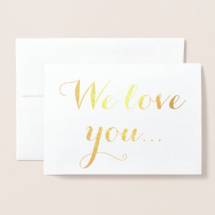 Wir Liebe Sie Gold Foil Elegante Typografie Folienkarte