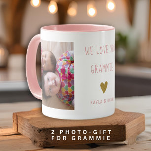 Wir Liebe Sie Grammie 2 FotoCollage Oma Rosa Tasse