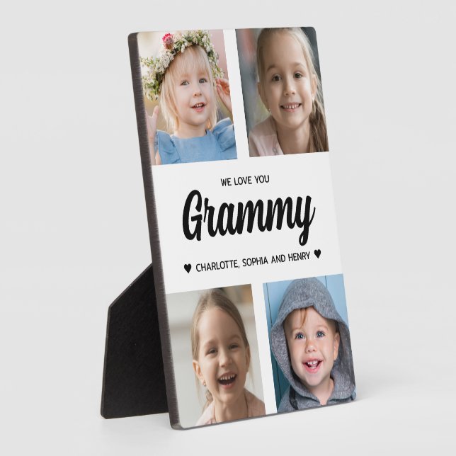 Wir Liebe Sie Grammy Familie halten Foto Collage Fotoplatte (Seite)
