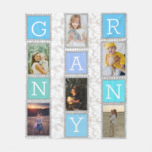 Wir Liebe Sie Granny 6 Sechs FotoCollage Oma Fleecedecke