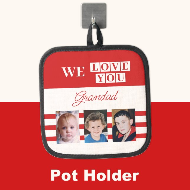 Wir Liebe Sie Großmutter 3 Foto rot Topflappen (Von Creator hochgeladen)
