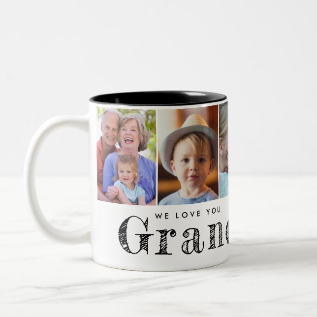 Wir Liebe Sie Großvater Großkinder Fotos Zweifarbige Tasse (Links)
