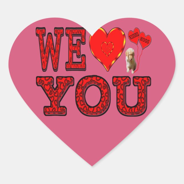 Wir Liebe Sie Herzsticker Herz-Aufkleber (Vorderseite)