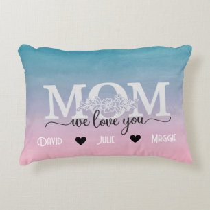 Wir Liebe Sie Mama drei Foto Collagen & Namen Dekokissen