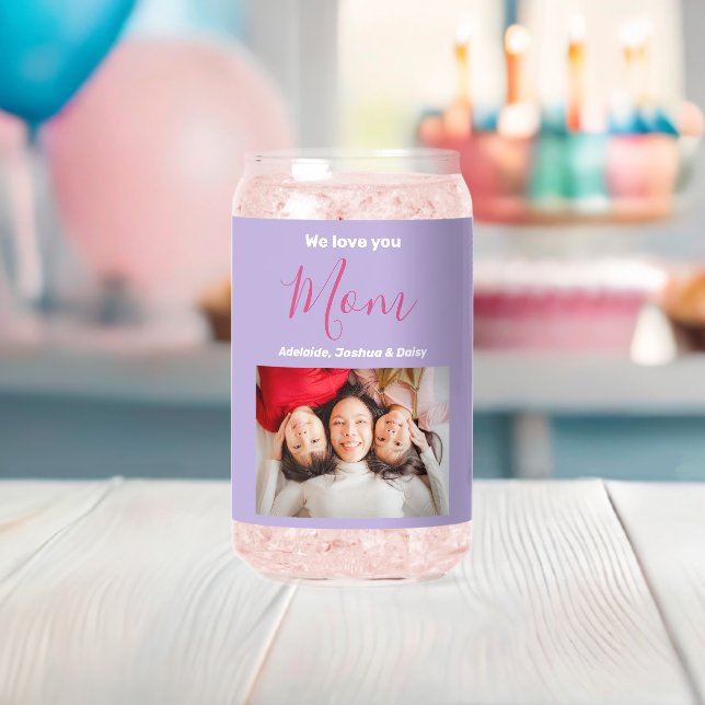 Wir Liebe Sie Mama Foto Namen Custom Party Soda Dosenglas (Insitu (Baby Party))