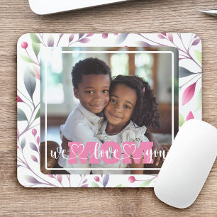 Wir Liebe Sie Mama Foto Rosa Blumenmutter Tag Mousepad