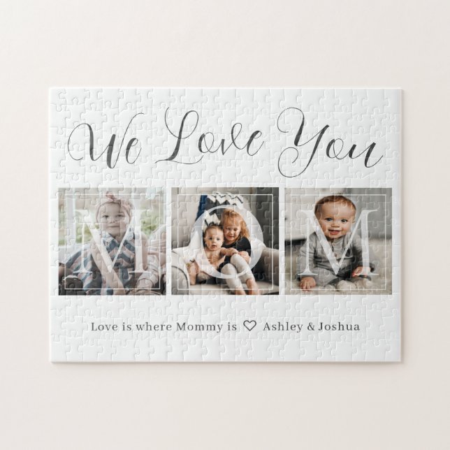 Wir Liebe Sie Mama FotoCollage Puzzle (Horizontal)