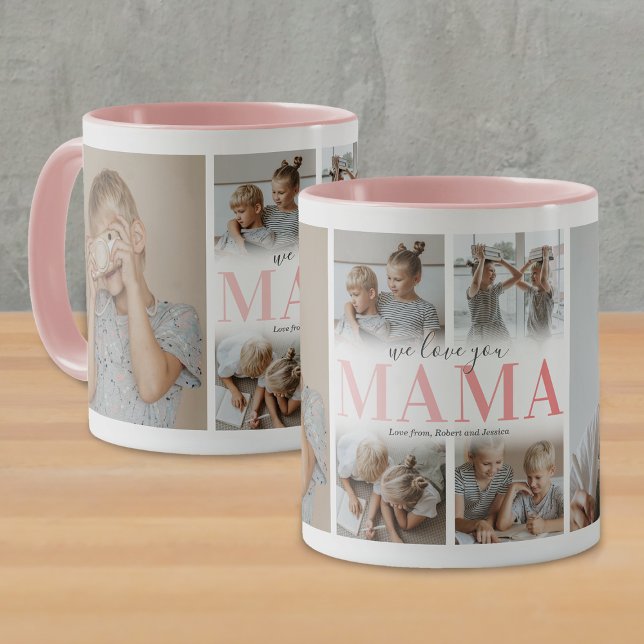 Wir Liebe Sie Mama FotoCollage Tasse (Von Creator hochgeladen)