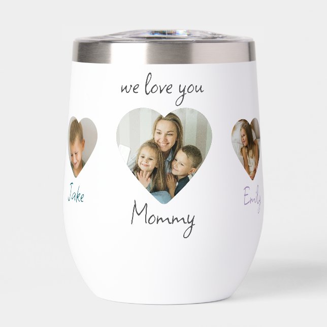 Wir Liebe Sie Mama Herz Fotos Wasser Flasche (Vorderseite)