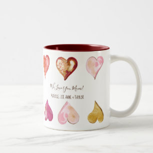 Wir Liebe Sie Mama Modern Art bemalten Herzen Zweifarbige Tasse