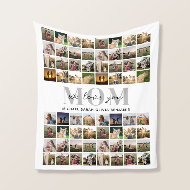 Wir Liebe Sie Mama Personalisiert 64 Foto Collage Fleecedecke (Von Creator hochgeladen)