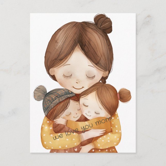 Wir Liebe Sie Mama Postkarte (Vorderseite)