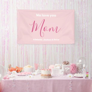 Wir Liebe Sie Mama Rosa Minimalistisch Banner