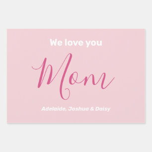 Wir Liebe Sie Mama Rosa Minimalistisch Geschenkpapier Set