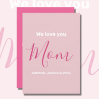 Wir Liebe Sie Mama Rosa Minimalistisch