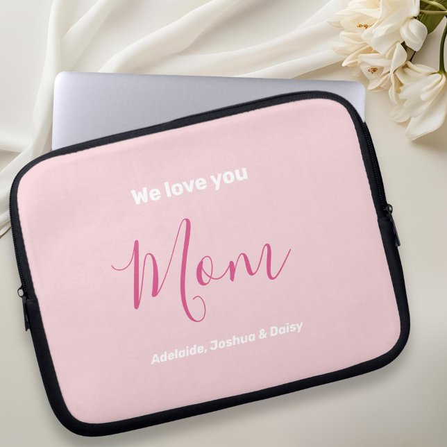 Wir Liebe Sie Mama Rosa Minimalistisch Laptopschutzhülle (Von Creator hochgeladen)