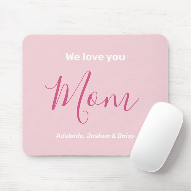 Wir Liebe Sie Mama Rosa Minimalistisch Mousepad (Mit Mouse)
