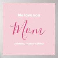 Wir Liebe Sie Mama Rosa Minimalistisch