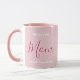 Wir Liebe Sie Mama Rosa Minimalistisch Tasse