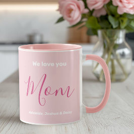 Wir Liebe Sie Mama Rosa Minimalistisch Tasse
