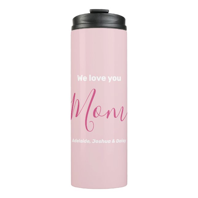 Wir Liebe Sie Mama Rosa Minimalistisch Thermosbecher (Vorderseite)