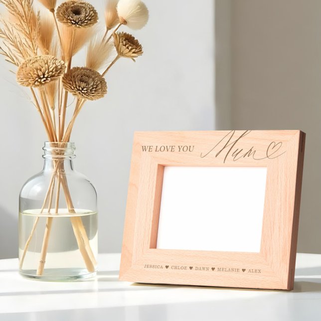 Wir Liebe Sie Mama Script Herzkids Namen Keepake Geätzte Rahmen (We Love You Mum Script Heart Kids Names Keepsake Etched Frames)