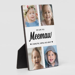 Wir Liebe Sie Meemaw Familie halten Foto Collage Fotoplatte