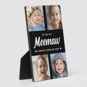 Wir Liebe Sie Meemaw Familie halten Foto Collage Fotoplatte