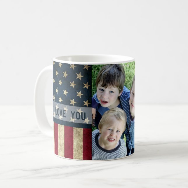 Wir Liebe Sie militärisches Großvater amerikanisch Kaffeetasse (Vorderseite Links)