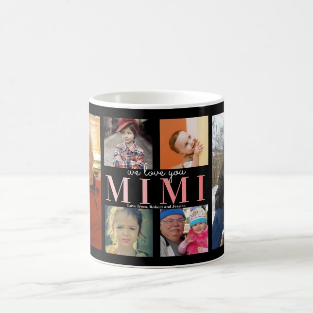 Wir Liebe Sie Mimi | Custom Foto Collage Coffee Kaffeetasse (Mittel)