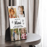 Wir Liebe Sie Mimi Familie Moderne FotoCollage Fotoplatte<br><div class="desc">Die Mimi We Liebe You Heart Modern Foto Collage Plaque ist ein berührendes und personalisiertes Geschenk, das Ihre Liebe für Ihre Großmutter zeigt. Diese hübsch gestaltete Gedenktafel besticht durch eine herzförmige Collage aus Foto, mit der Sie Ihre Lieblingsfamilienfotos in einem modernen und stilvollen Layout hinzufügen können. Die herzliche "Wir Liebe...</div>