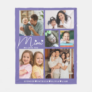 Wir Liebe Sie Mimi Grandkids 6 Foto Collage Lila Fleecedecke