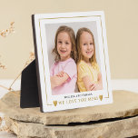 Wir Liebe Sie Mimi Grandkids Foto Personalisiert Fotoplatte<br><div class="desc">Wir Liebe Sie Mimi Grandkids Foto Personalisiert Plaque - Personalisieren Sie mit Ihrem Lieblingsfoto und Enkel Namen. Schenkt Großmutter ein wertvolles Sake zum Geburtstag,  zum Muttertag,  zum Großelterntag und zu anderen besonderen Tagen.</div>