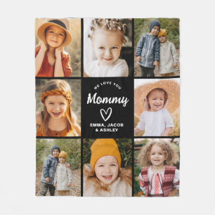 Wir Liebe Sie Mommy Family Moderne FotoCollage Fleecedecke
